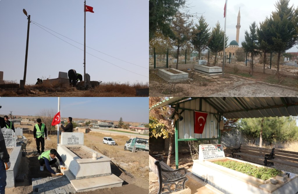 HARRAN BELEDİYESİ ŞEHİT MEZARLARINDA BAKIM ÇALIŞMALARINI YAPTI